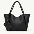 Faux Leather Shoulder Bag with Detachable Wallet